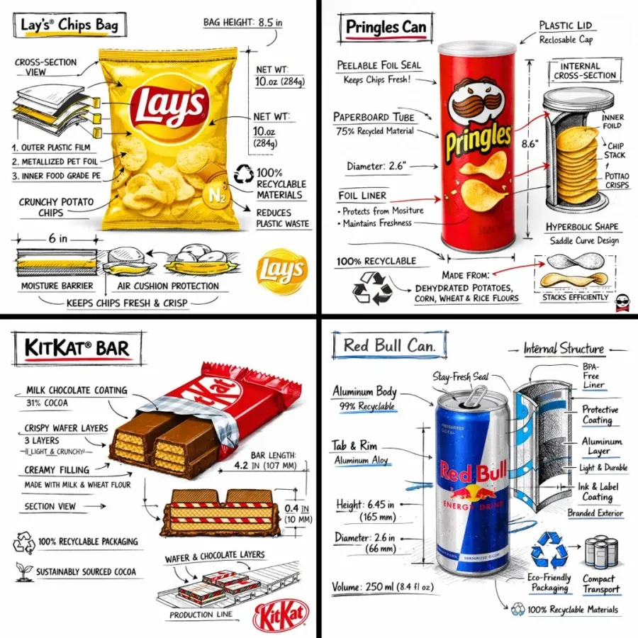 零食品牌技术分解图 - 品牌与标志提示词案例
