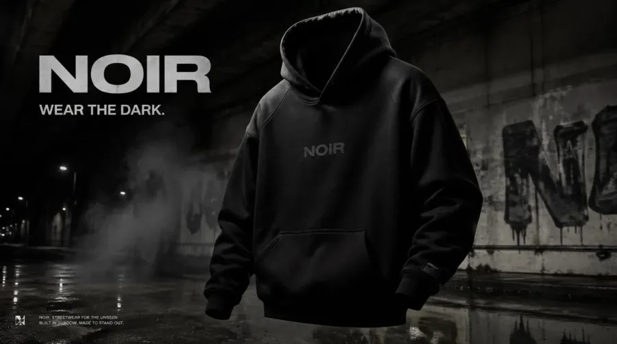 NOIR 街头服饰 Campaign - 品牌与标志提示词案例