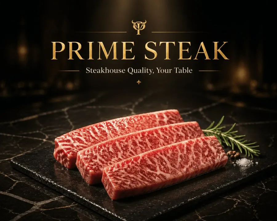 高端肉类海鲜品牌英雄图 - 商品与电商提示词案例